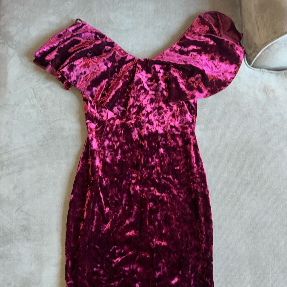 Red velvet dress